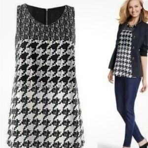 Cabi 3090 houndstooth black and white sleeveless tunic  - XL